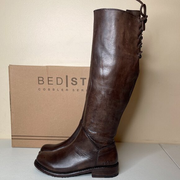 BED STU Manchester Distressed Brown Leather Tall Riding Boots BedStu Size 6.5 - Picture 2 of 16